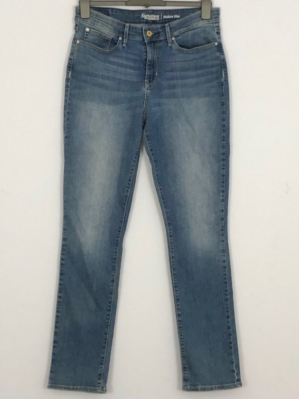 Levi's Modern Slim Jeans Women's 12L Medium Wash Distressed Cotton Blend